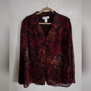 Paisley Button-Up Blouse